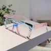 Fashion Colorful Stripe Oversize Glasses Stylish Brand Design Eyewear Personalized Square Decor Chic Frame for Women's