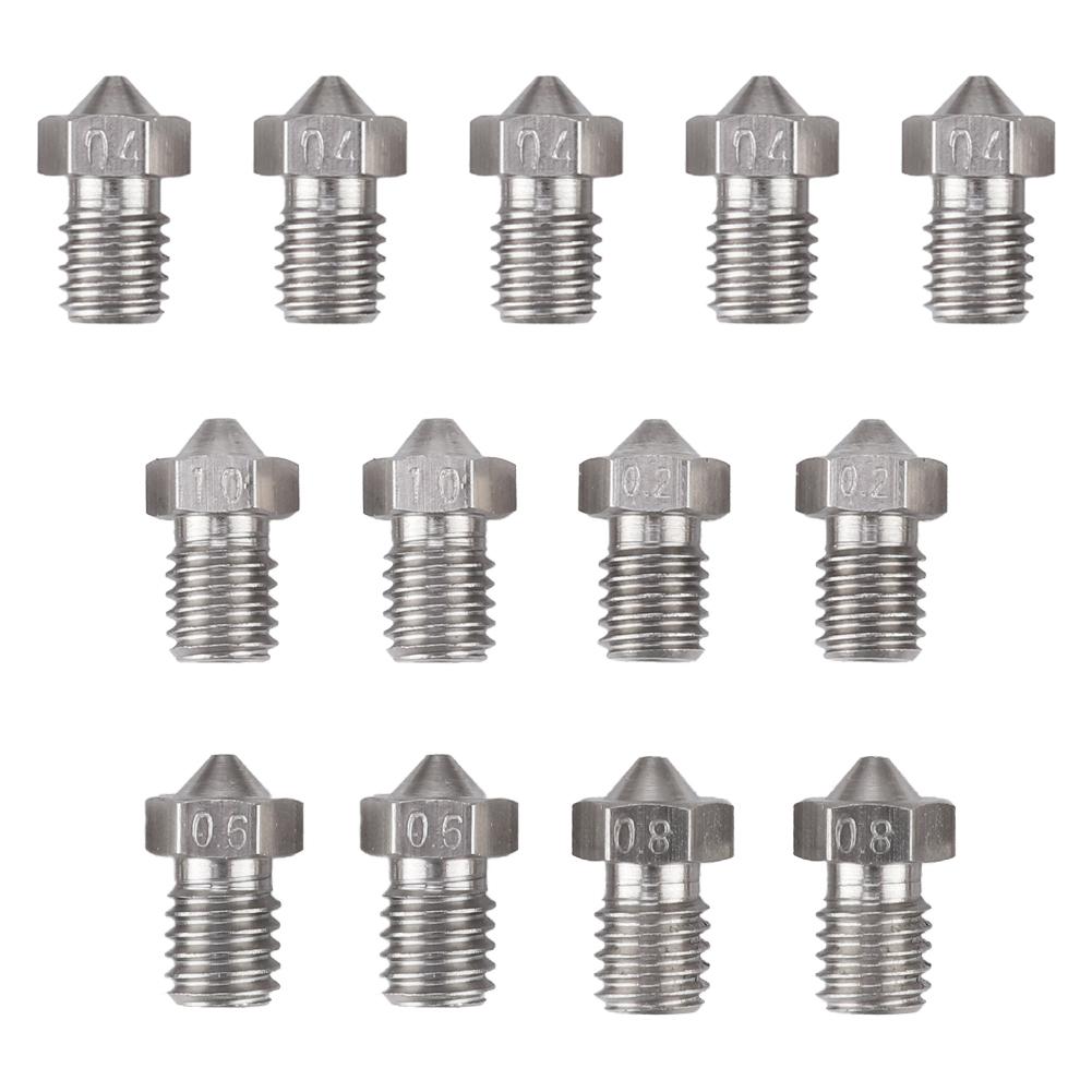 

5 PCS 0.4mm 2PCS 0.2-0.6-0.8-1.0mm Printer Accessories E3D-V5V6 Stainless Steel Nozzle