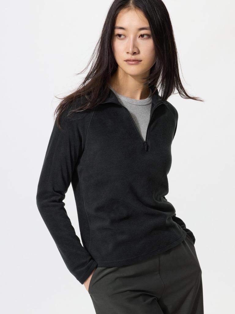 Uniqlo HeaTTech STreTch Fleece Half Zip T Long Sleeve