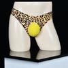 Qinghe Spring and Summer Men's Low Waist Thong Thin Breathable and Traceless Ice Silk Printed Egg Panties Leopard Print Briefs