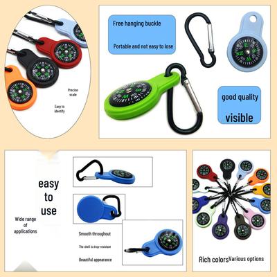 12-Color High-Precision Aluminum Carabiner Compass for Camping and Mountaineering