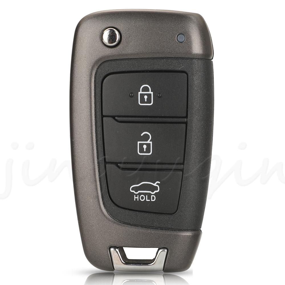 Jingyuqin Smart Remote Aute Flip Key Shell Case For Hyundai Accent Elantra Kona Santa Fe Tucson Veloster Car Accessories