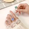 Jewelry Copper Bottom Gold-Plated Imitation Rose Cut Dragon Fruit Color Light Luxury Ring Women 14 * 14