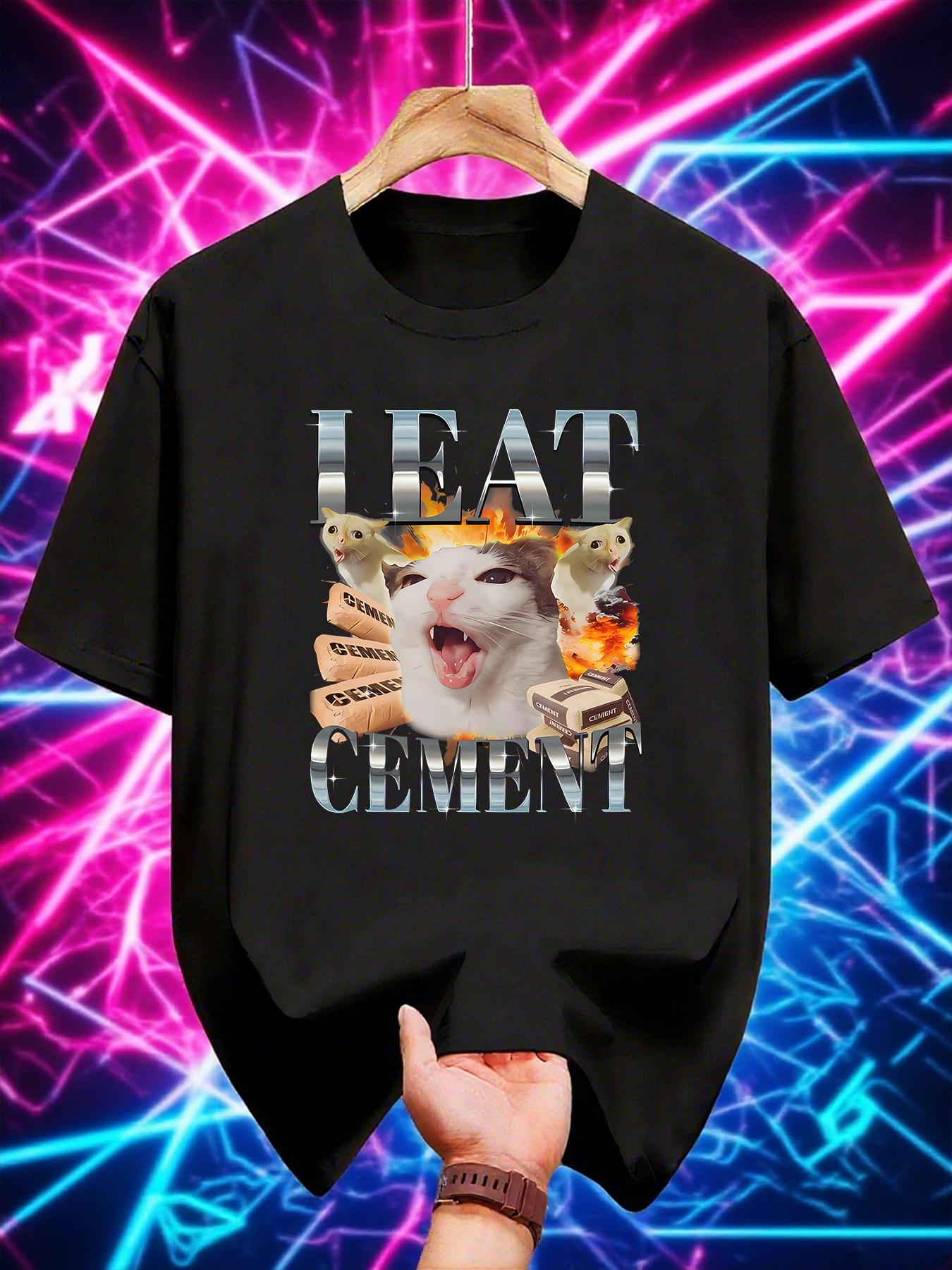Cursed Cat Meme T-Shirt with a Funny Vaporwave Design XXL