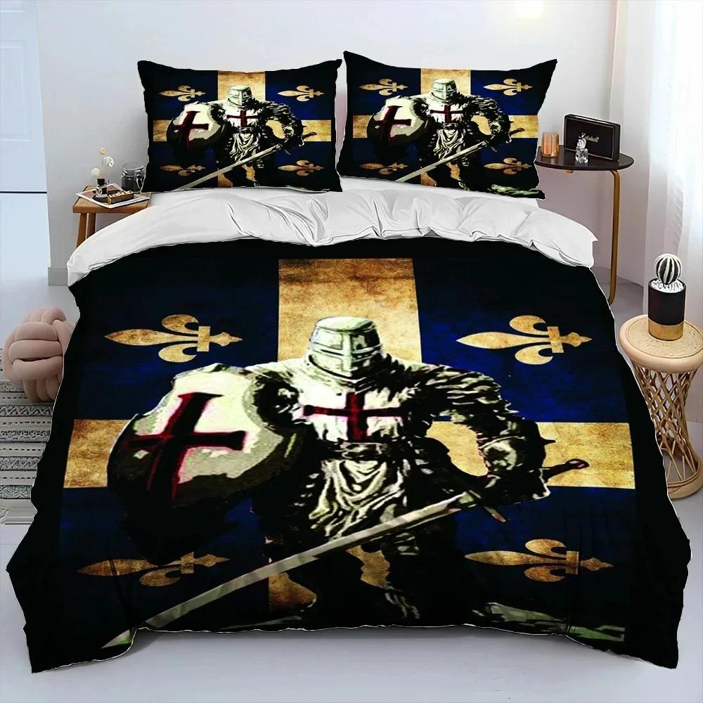 Cavalier Knight Templar Crusaders Comforter Bedding SetDuvet Cover Bed Set Quilt Cover Pillowcaseking Queen Size Bedding Set