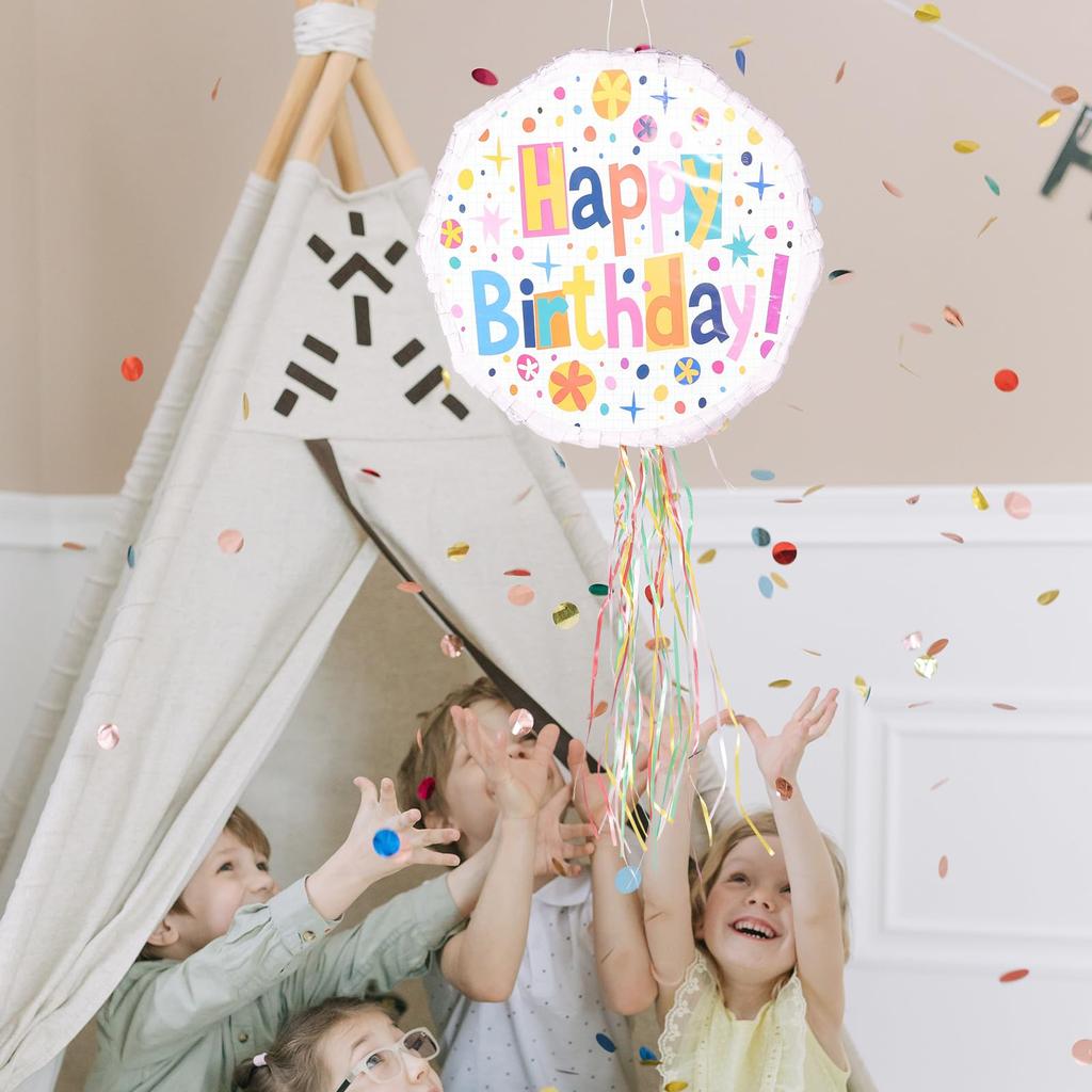 EXCEART Pinata Tečka Narozeninová Pinata Herní Rekvizity Narozeninové Překvapení Úder Zábavná Oslava Dárek Dekorace Párty Papír Všechno Nejlepší k Narozeninám 1 Sada