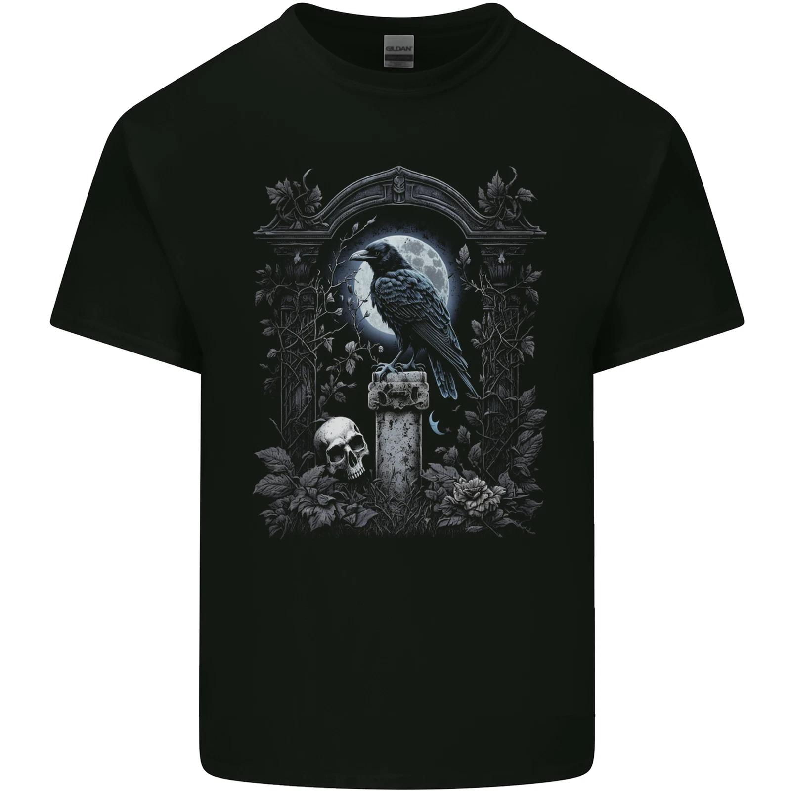 

Gothic Skull and Crow With and Arch Kids T-Shirt Childrens 4XL