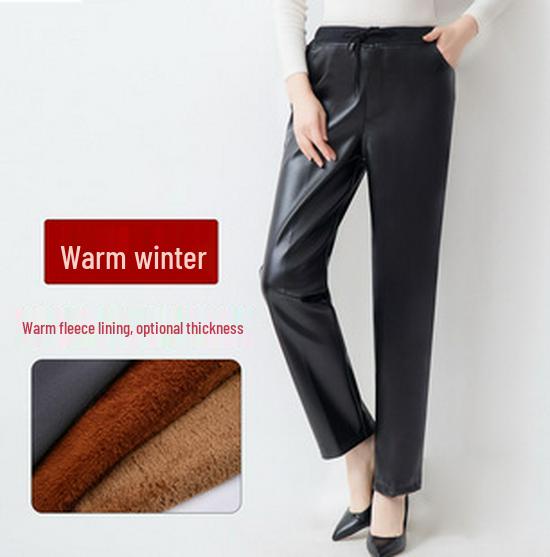 Men's Summer Stretchy PU Leather Pants: Waterproof, Oil-Resistant, Dirt-Resistant, Loose-Fit, Lightweight, Work Safety Casual Pants.