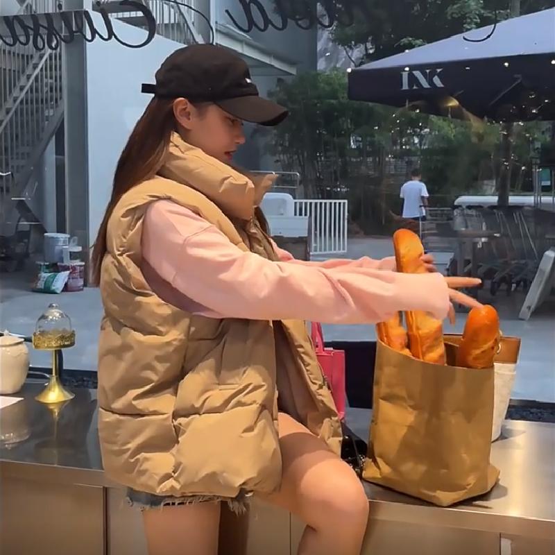 Cotton Vest Women's Standing Collar Sleeveless Cotton Vest Wearing Vest