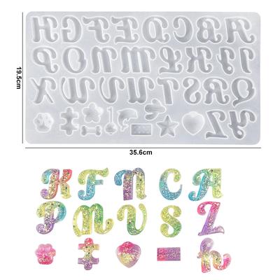 Alphabet Resin Silicone Mould Resin Letter Number Molds Alphabet Keychain Molds for DIY Keychain Jewelry Pendant Making