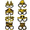 2027 Happy  Year Party Paper Glasses 8Pcs Black Gold Glitter For  Years Eve Gatherings Po Booth Props