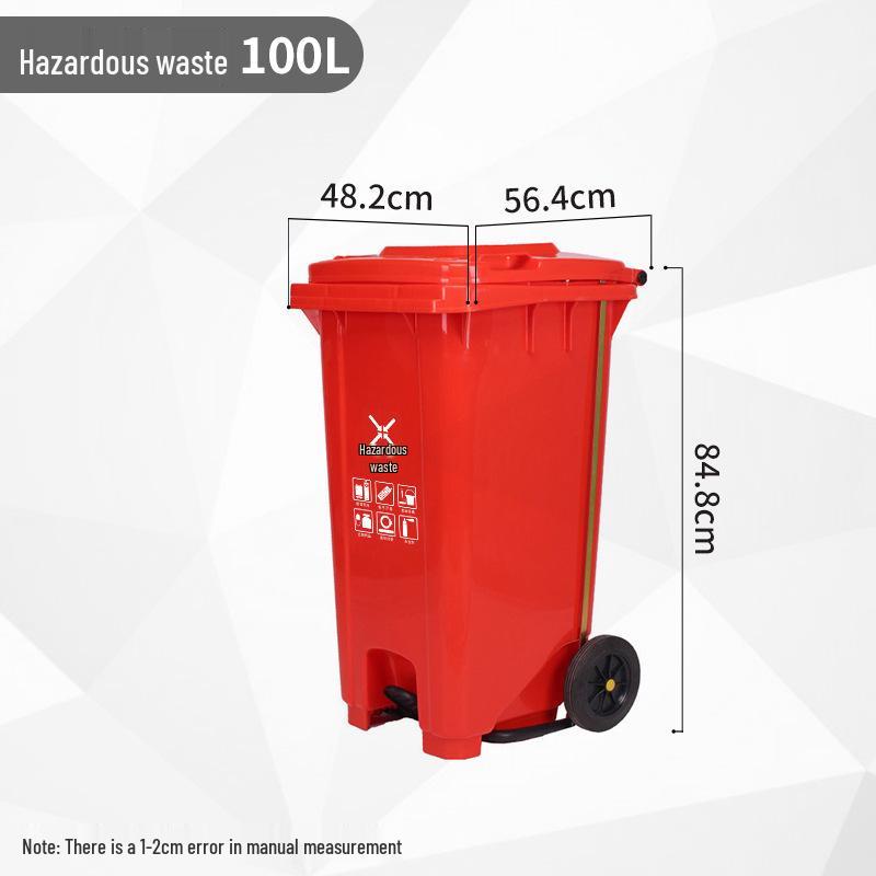 Four-Color Outdoor Waste Sorting Trash Can with Lid and Foot Pedal