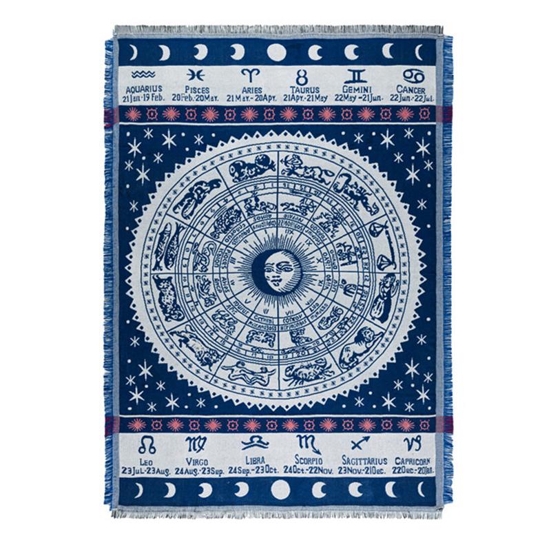 

Sun God Cotton Woven Line Blanket Sofa Towel Knitted Thickened Warm Pad Mat Bohemian Boho Throw Travel Bedspread Dropshipping 90x90cm білий