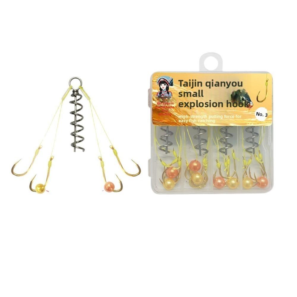 7pcs Set Anti Winding Springs Fishing Tackle Explosion Design Lure Trap Hooks  Fishing Bait