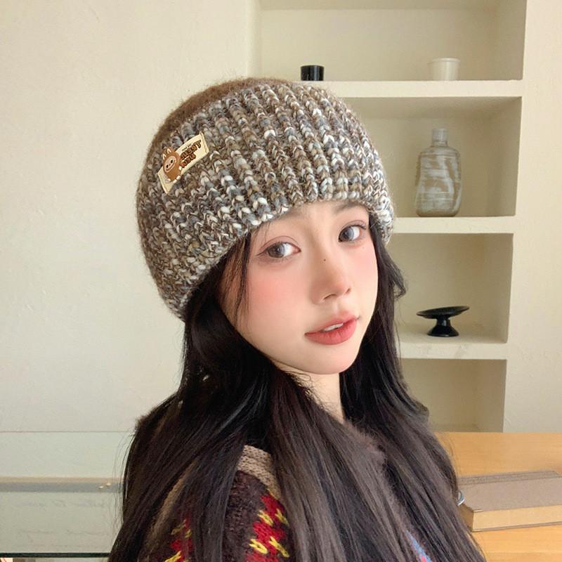 

Knit Hat For Women Winter Wool Blend Cozy Warm Windproof Casual Style кавовий