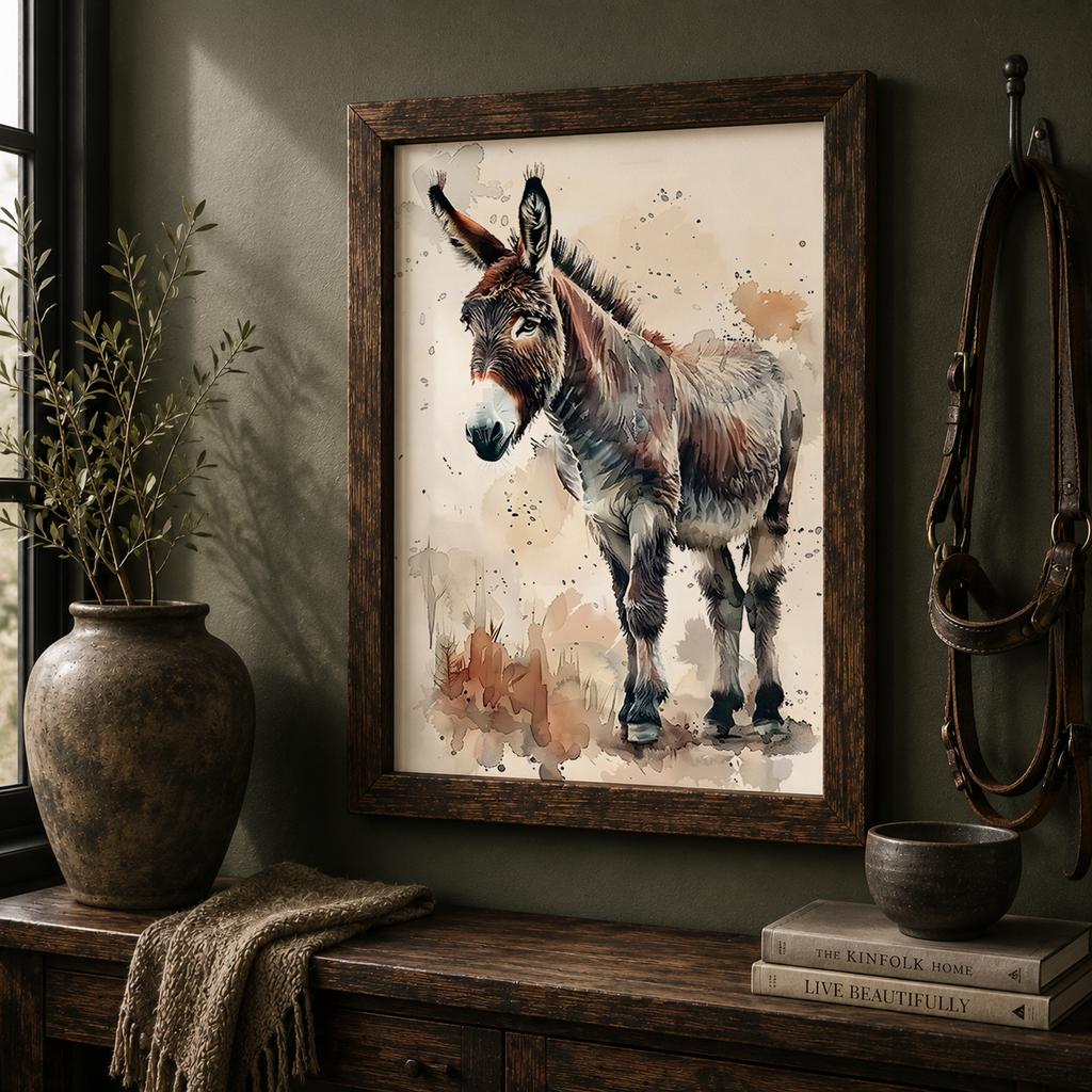 Animal Wall Art, Farmhouse Horse Highland Cow Sheep Canvas Painting, Wildlife Poster Print for Farmhouse Country Room Decor