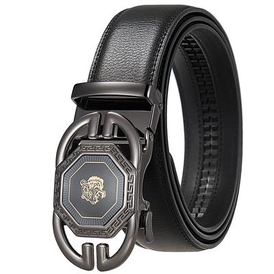 Pasek męski casual Dwuwarstwowa skóra bydlęca, Personalizowany modny pasek z automatyczną klamrą Pasek ze skóry bydlęcej Ly36-23528-1