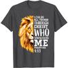 Lion Faith Graphic Tee Philippians 4 13 Christian Bible Verse Mens Cotton Tshirt