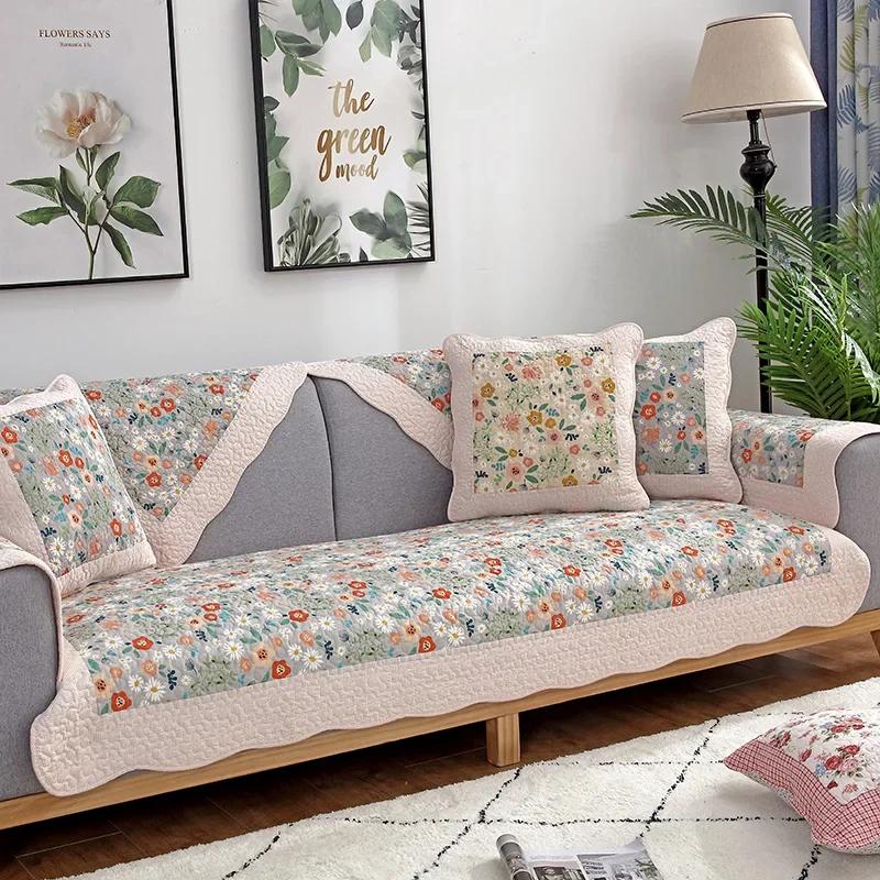Modern Rural Jacquard Couch Mats Comfortable Soft cover Non Slip Breathable Sofa Towel Versatile Living Room Decor