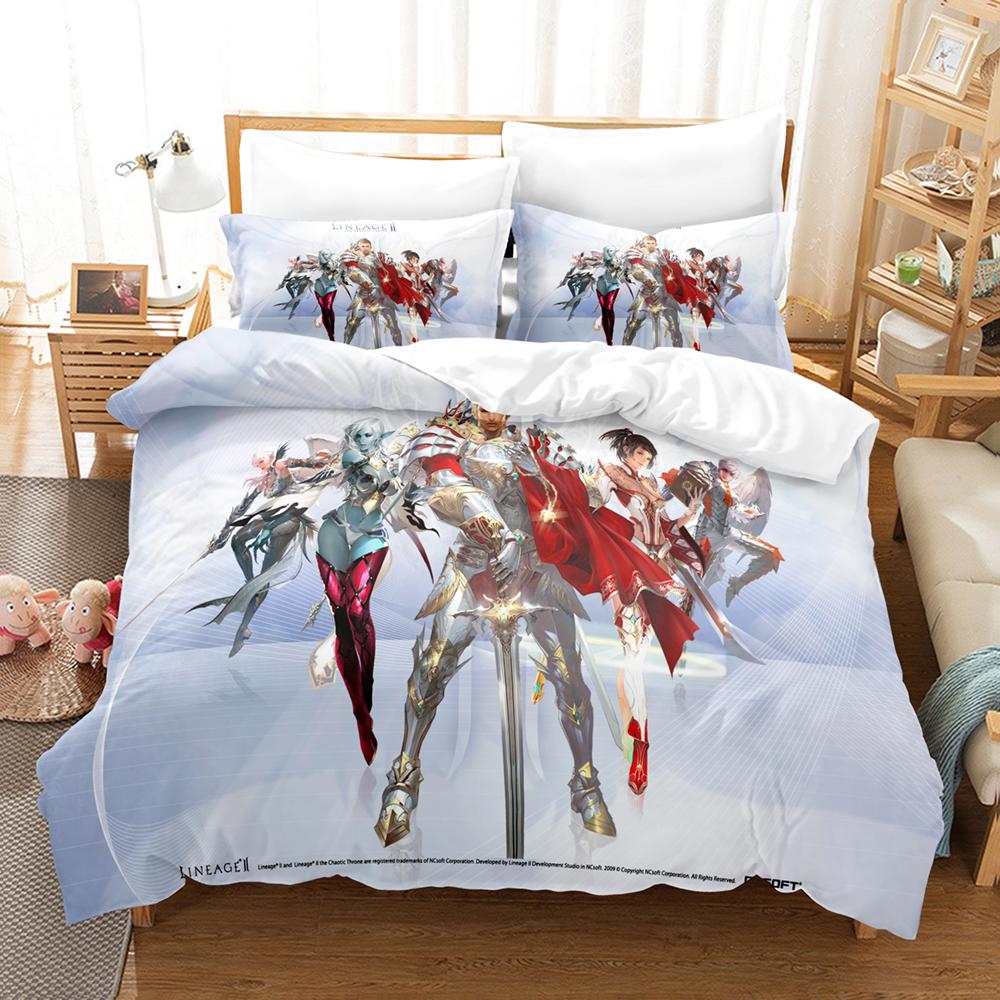 New 3D Printing Game Lineage 2 The Chaotic Throne Bedding Set Boys Girls Twin Queen Size Duvet Cover Pillowcase Bed Kids Adult