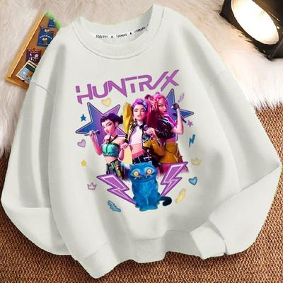 Children's Fashion Witch Hunt Team Round-neck Hoodies for Autumn and Winter, Loose Long-sleeved Casual Jackets for Boys and Girls