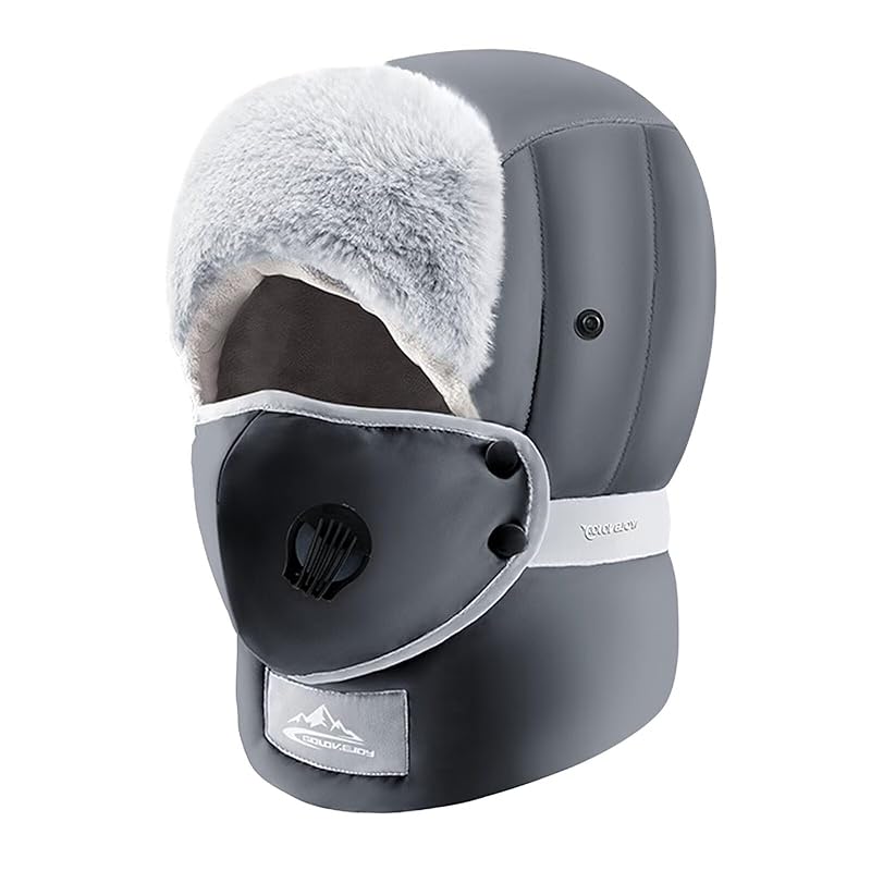 

[ZVCXOE] pilot cap winter flying cap Windproof Heat retention With earmuffs flight cap mountaineering cap cold weather hat Fleece lining No goggles