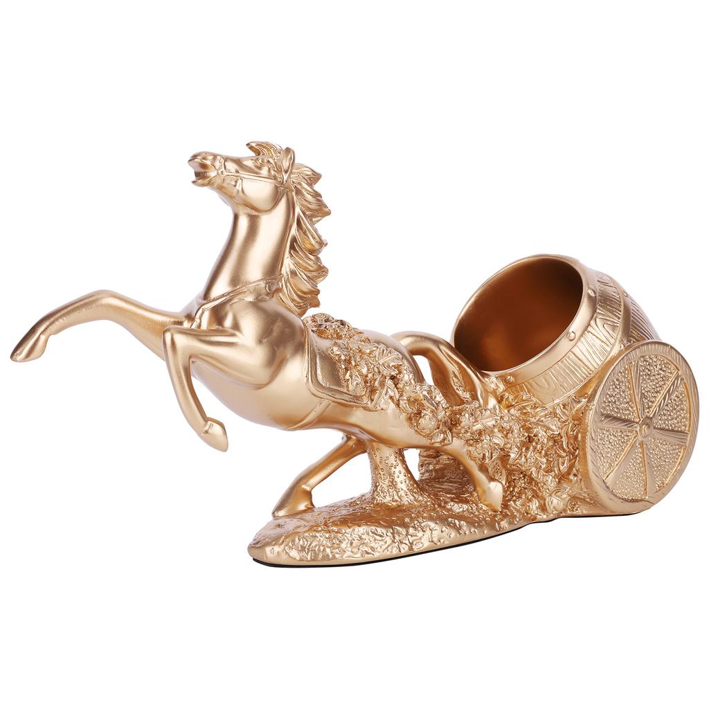 Brown Horse Sculpture Wine Rack Freestanding Wine Bottle Holder Statue Wine Display Stand for Wine Lovers Restaurant Decor