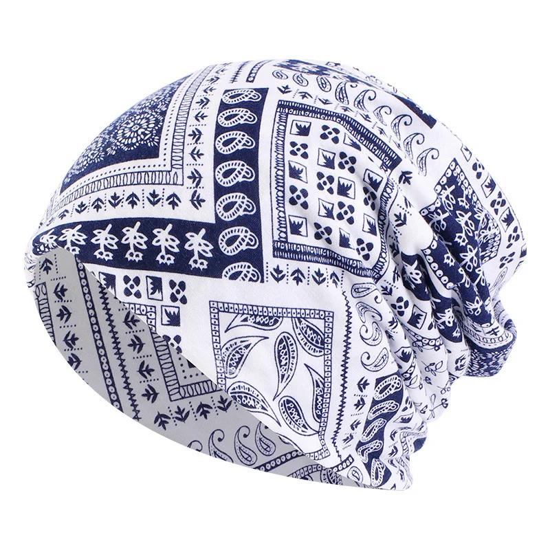 4pcs Unisex Classic Paisley Print Beanie Hip Hop Women's Loose Fit Lightweight Stretchy Skull Cap Breathable