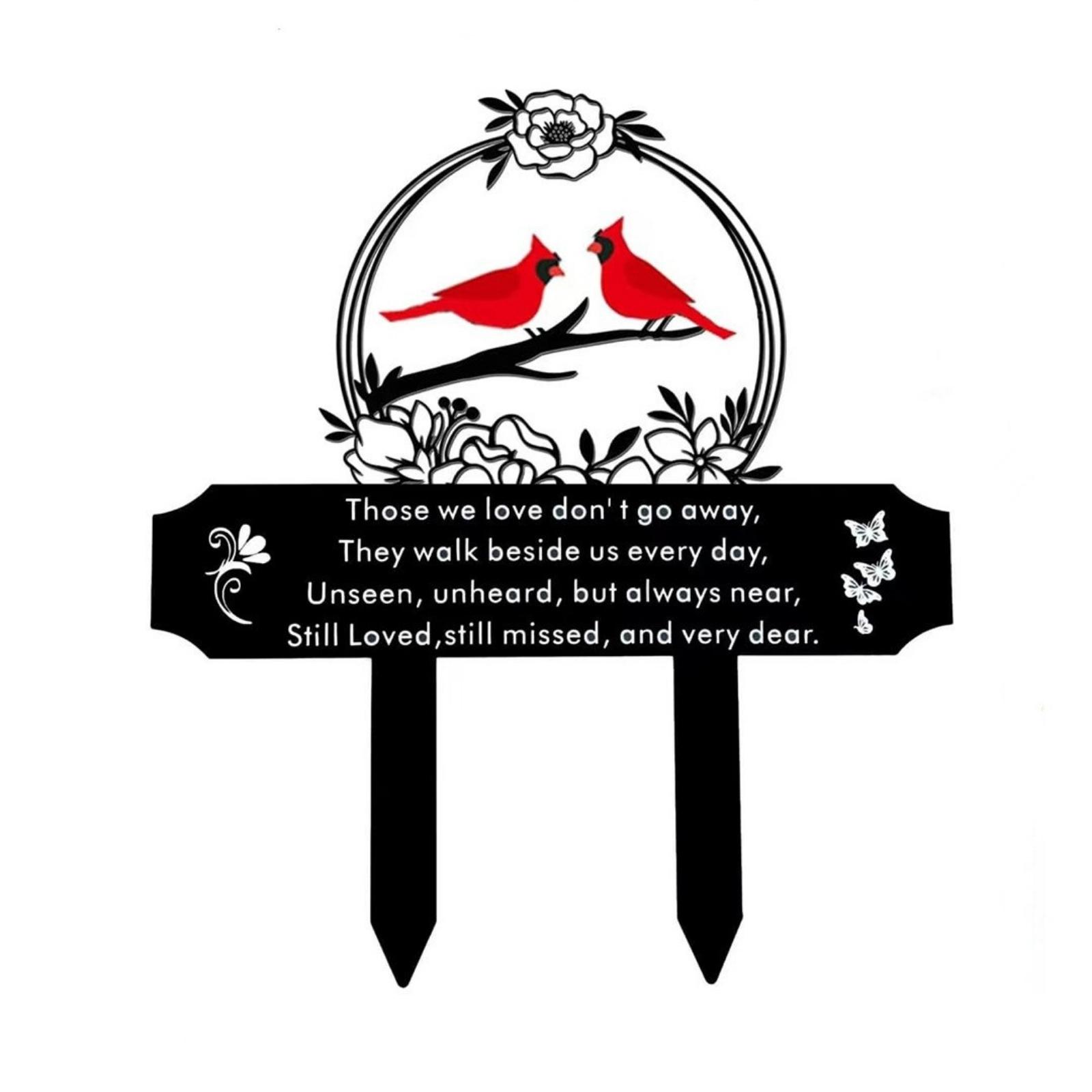 

Custom-designed Hollowed-out Flower And Bird Black Metal Garden Insert One Size