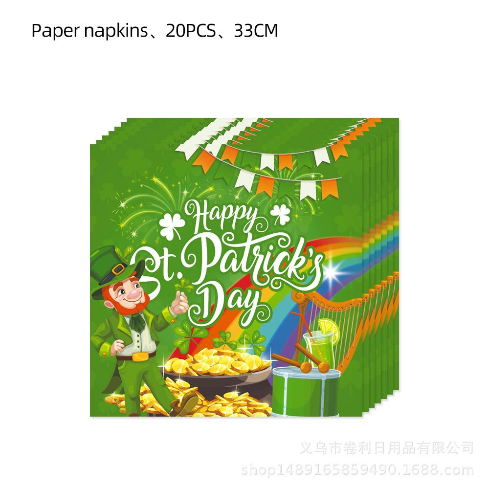 St. Patrick'S Day Party Supplies St. Patrick'S Party Decoration Arrangements Props Banners Disposable Tableware