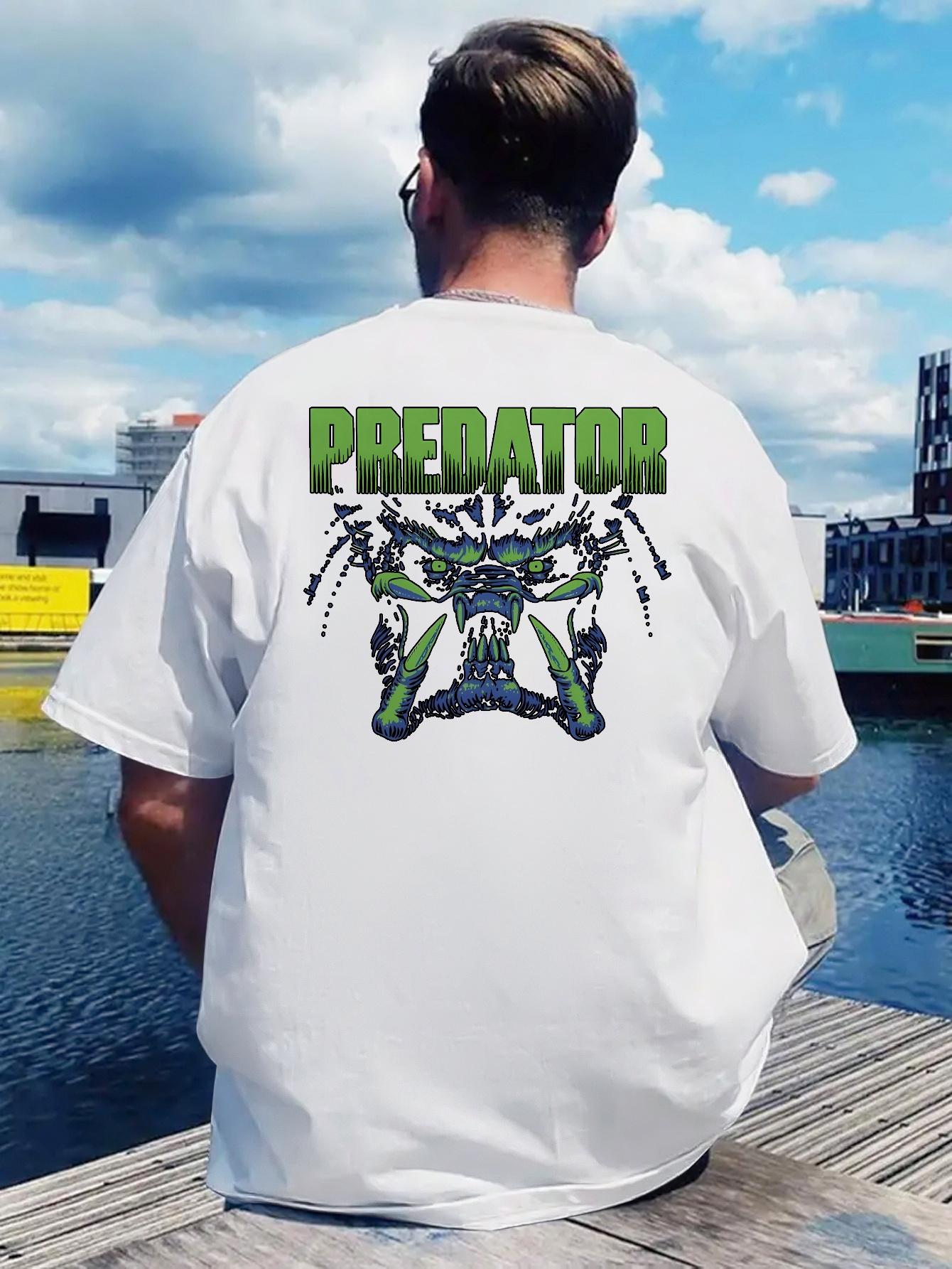 Retro Rock Band Graphic T-shirt -  PREDATOR  Design with Skull & Guitar L