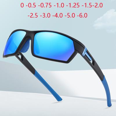 Sport-Fahrbrille Anti-Blendung Kurzsichtigkeit Sonnenbrille Mit Dioptrien Bunte Gläser Korrektur-Sonnenbrille Für Männer 0 -0.5 -0.75 Bis -6