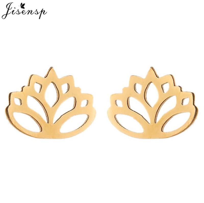 Casual Stainless Steel Tree of Life Earring for Women Lotus Grass Ear Jewelry Girls Delicate Flower Earrings Gifts Accessories
