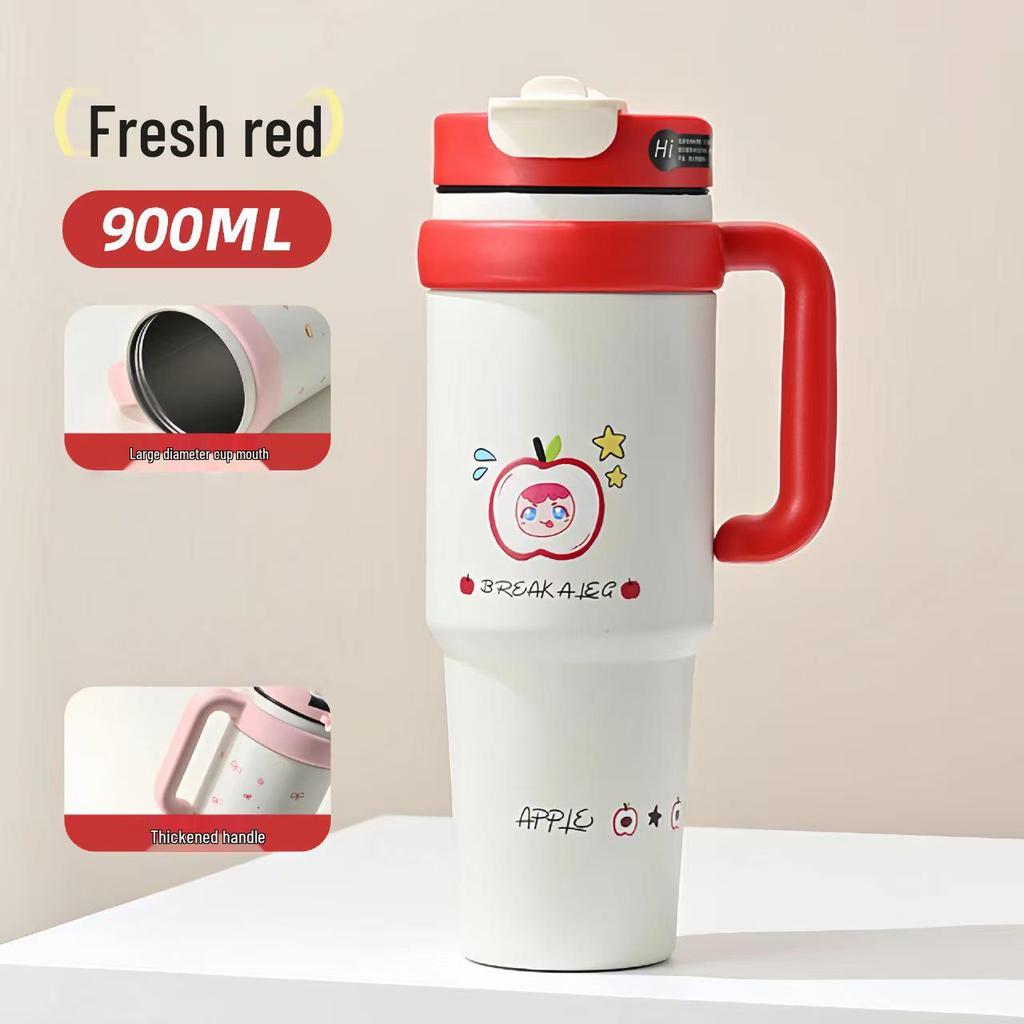 Sanrio Ice Buster Large Capacity Straw Cup - 2025 New Style Jumbo Thermos for Girls