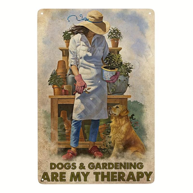 Welcome To Our Garden Metal Tin Signs, Dirty Hoe Wall Art, Sunflower Retro Poster for Home, Yard, Plants Decor, Garden Rule S