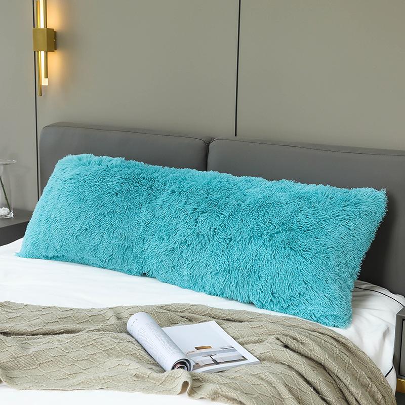 Buy 57x20 Fluffy Long Pillowcase Solid Color Plush Decorative