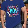 80s Retro Collage Graphic Tee Men Casual Round Neck Soft Cotton Short Sleeve TShirt
