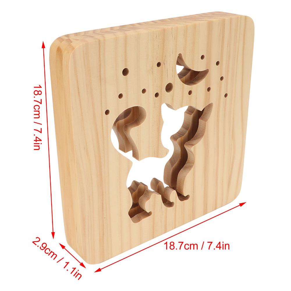 Warm White Lamp 3D Wood Light LED Light Night Light Lamp Cat 3D Wood Light Bedroom Decor
