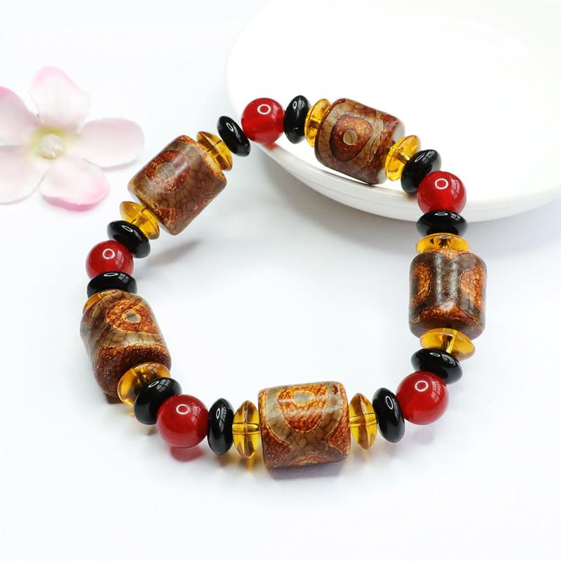 2026 Ximang Red Agate Bracelet Tibet Beads as Right Rain Barrel Shaped Bead Factory Live Delivery S2042017