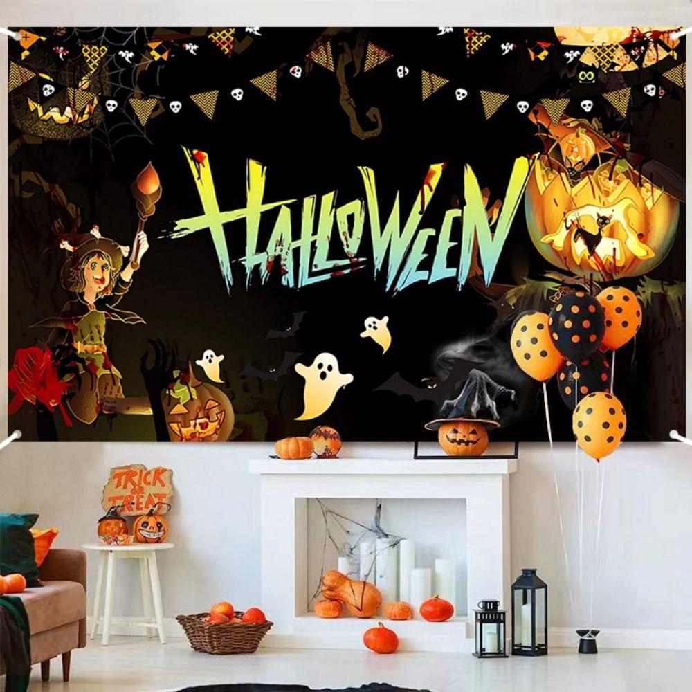 

Decorative Ghost Festival Banner Background Polyester Halloween Banner Bar Decor