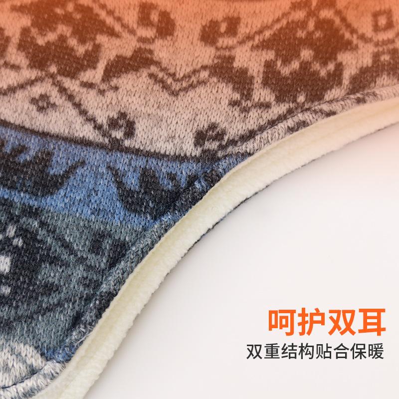 Autumn and winter double-layer windproof cycling cap buckle inner fleece imitation cashmere lock temperature warm hat