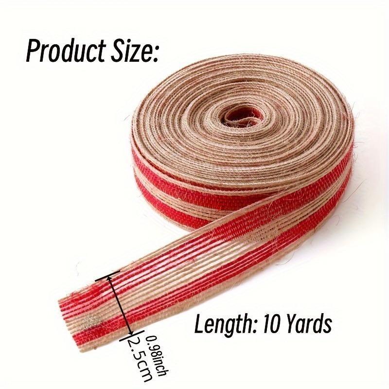 Vintage-Inspired Burlap Ribbon Set - 0.98inch/10 Yards Natural Jute Fabric for Wedding Decor Crafts Bows