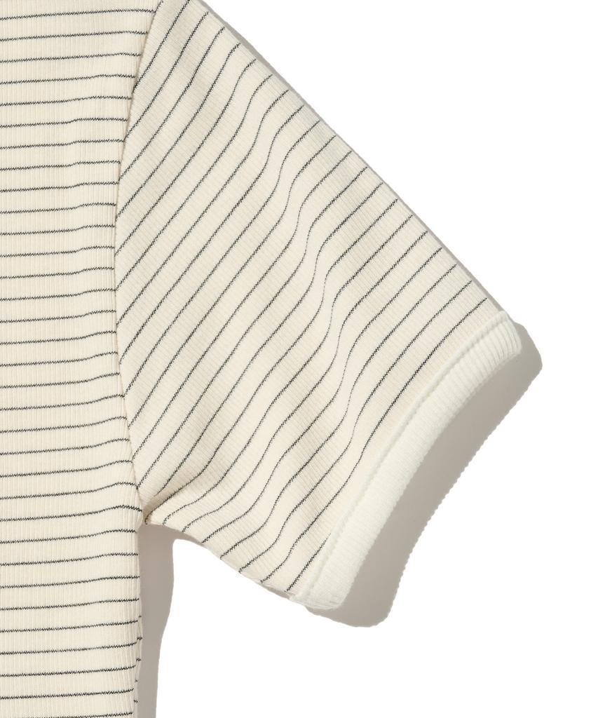 CARGOBROS FOR WOMAN French Ringer Stripe Short Sleeve T-Shirt (Beige)