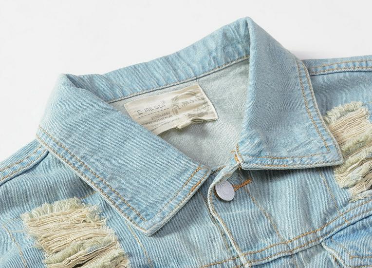 Korean Style Slim Fit Men's Light Denim Vest with Pockets