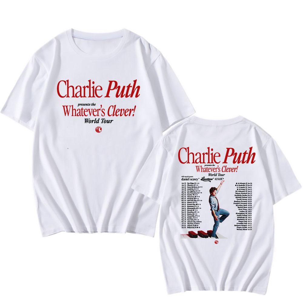 Whatever's Clever! World Tour 2026 T-shirt Charlie Puth Singer Graphic Tshirts Design Printing Merch Tees Summer Men/Women Shirt