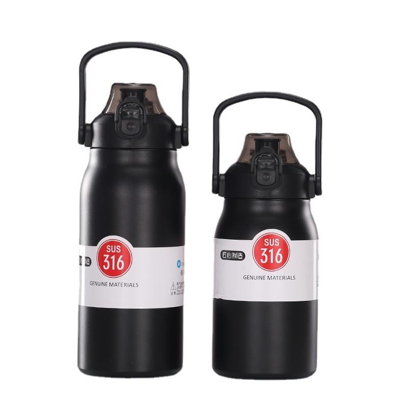 Space Pot 316 Stainless Steel Vacuum Spray With Straw, Sports Water Cup, Bounce Cover Portable Travel Cup