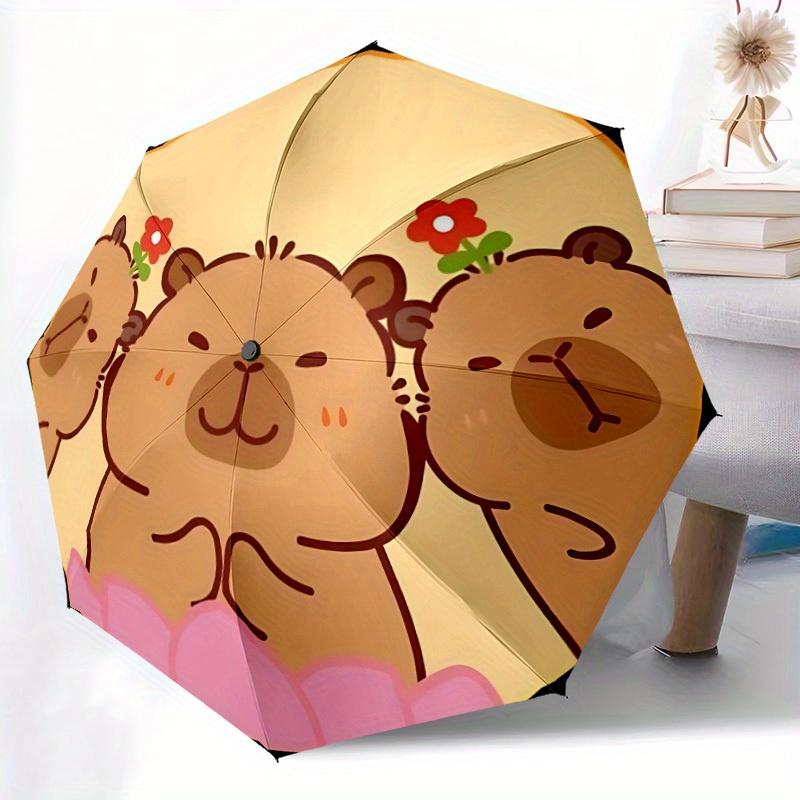 1pc Bear, Flower Automatic Open/Close Umbrella, Portable Folding Umbrella for Everyday Use Yy250826062