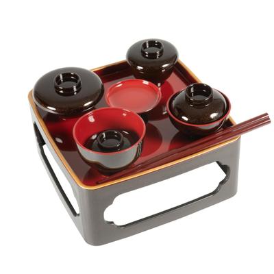 Sanmeni Authentisches Buddhistisches Abendessen Maße für Buddhistischen Altar Yamanaka Lackware Hergestellt in Japan Spirituelles Opfer Abendessen Set Buddhistisches Abendessen Set
