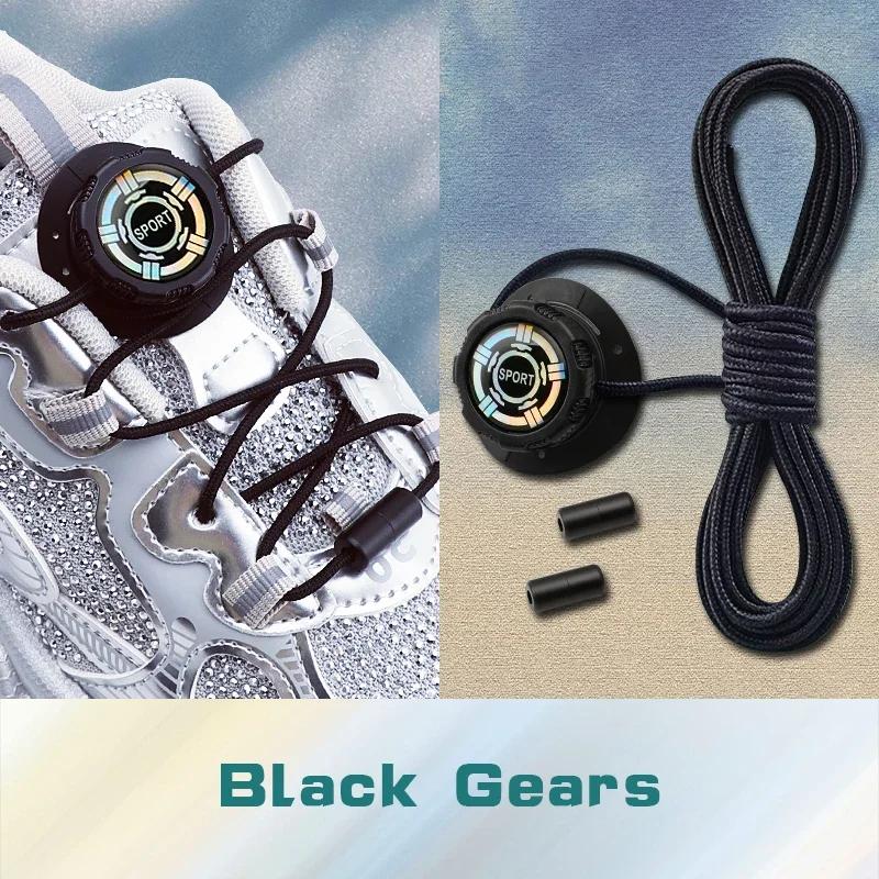 Install Simple Swivel Buckle Laces Automatic Shoelaces Without Ties Unisex Thick Rope Tennis Sneakers Shoelace Shoe Accessories