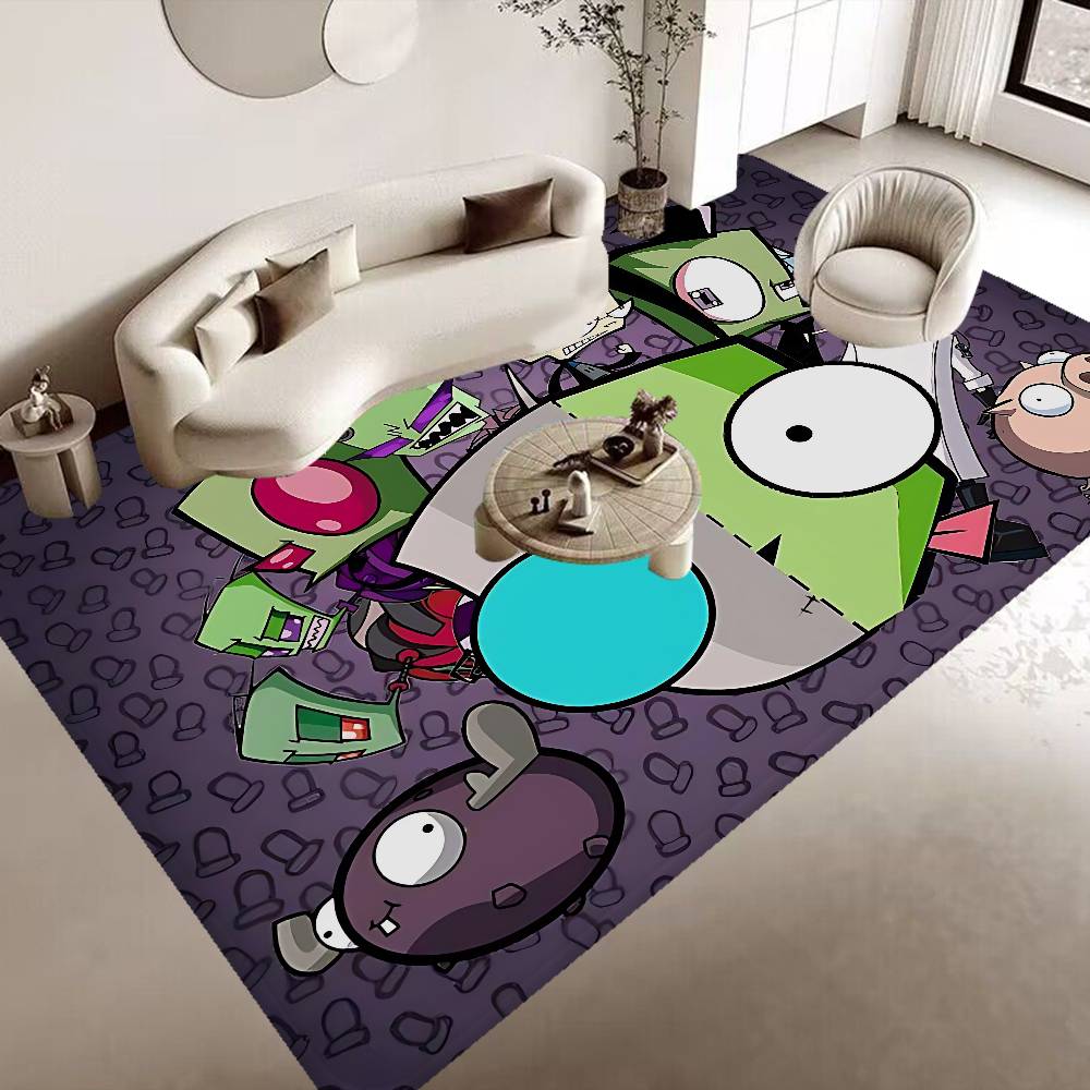 Invader Zim Cartoon Anime Floor Mat Floor Mat Rectangle Anti-slip Home Soft Badmat Front Door Indoor Outdoor Mat Welcome Doormat